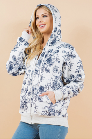 Rose zip up hoodie sale