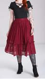 Rhea Burgundy Lace Midi Skirt