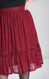 Rhea Burgundy Lace Midi Skirt