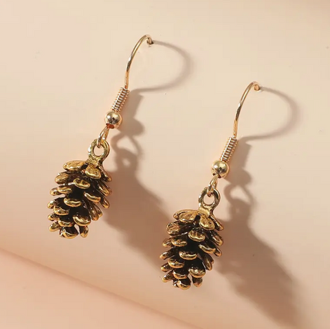 Bronze Acorn Charm Earrings