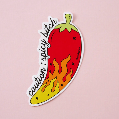 Caution: Spicy Bitch Vinyl Sticker