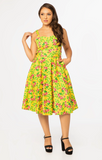 "Lori" Swing Dress in Strawberry Guava Print