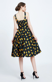 "Lana" Swing Dress in Mandarin Orange Print