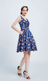 "Kerry" Fit & Flare Dress in Fox Print