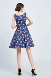 "Kerry" Fit & Flare Dress in Fox Print