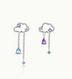 Dainty Asymmetrical Raincloud Earrings