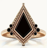 Vintage Synthetic Onyx Statement Ring