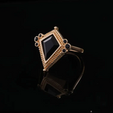 Vintage Synthetic Onyx Statement Ring