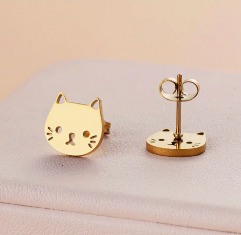 Cute Little Cat Face Studs