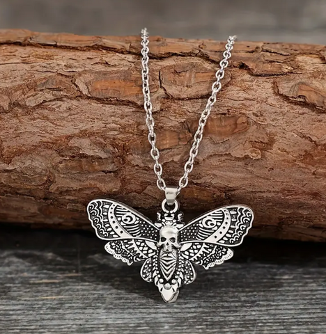 Death Moth Pendant Necklace