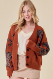 Loose Fitting Tiger Design Cardigan