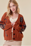 Loose Fitting Tiger Design Cardigan