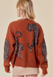 Loose Fitting Tiger Design Cardigan