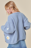 Loose Fitting Daisy Detail Cardigan - Assorted Colours