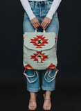 Mint, Tan, Brown & Orange Aztec Backpack