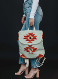 Mint, Tan, Brown & Orange Aztec Backpack