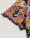 Retro Floral Mesh Crop Top