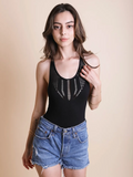 Seamless High Neck Cutout Ribbed Bodysuit