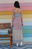 Mixed Print Maxi Dress with Twist Front.