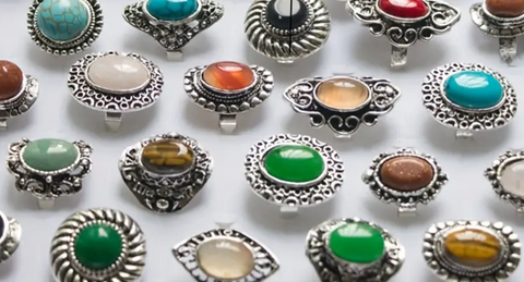 Assorted Boho Silver Plated Rings