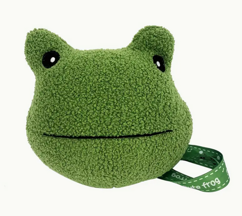 Plush Frog Head Crossbody Purse