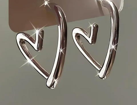 Silvery Heart Hoops
