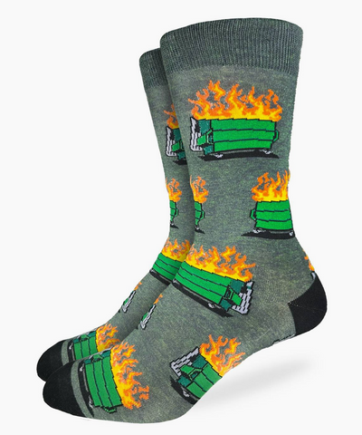 Dumpster Fire Socks - Men's Sizing