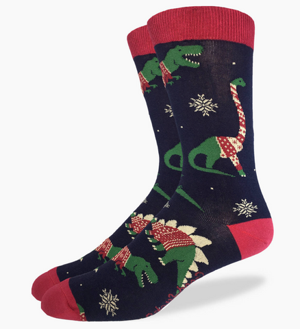 Christmas Sweater Dinosaurs Socks - Men's Sizing
