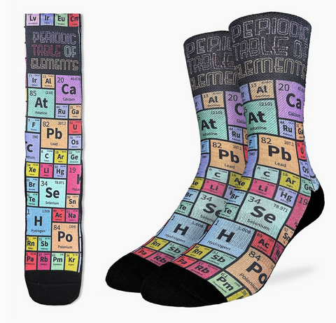Periodic Table of Elements  Active Fit Socks - Men's Sizing