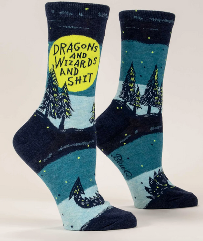 Dragons and Wizards and Shit Women's Crew Socks