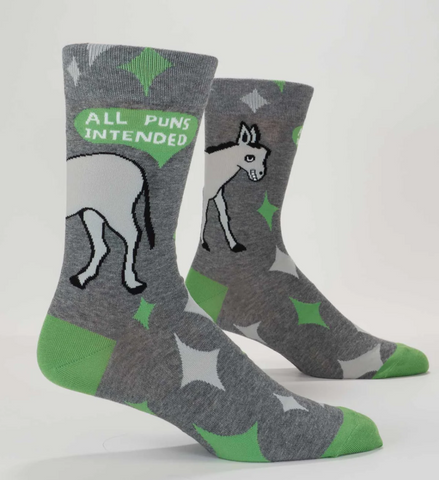 All Puns Intended Men's Crew Socks