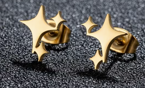 Golden Glimmer Stud Earrings