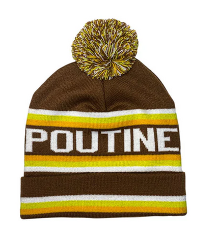 POUTINE Knitted Cuffed Tuque with Pom Pom