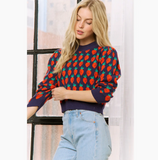 Strawberry Print Pullover Sweater