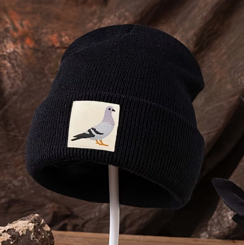 Black Pigeon Patch Beanie