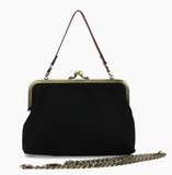 Moon Phase Mushroom Kiss Lock Purse - Black