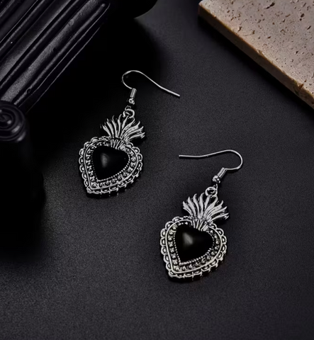 Sacred Heart Charm Earrings