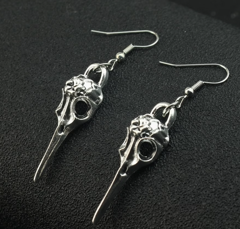 Assorted Bird Skull Silvery Earrings
