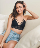 Floral Lace Strappy Bralette - Assorted Colours