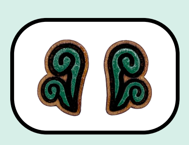 Wooden Fiddlehead Studs