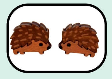 Wooden Hedgehog Studs