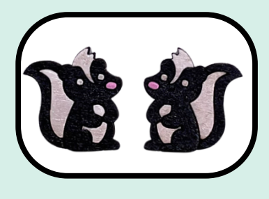 Wooden Skunk Studs
