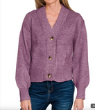 Melange Button Front Sweater Cardigan - Assorted Colours