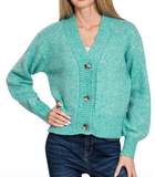 Melange Button Front Sweater Cardigan - Assorted Colours