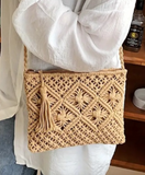 Woven Bohemian Tassel Crochet Shoulder Bag