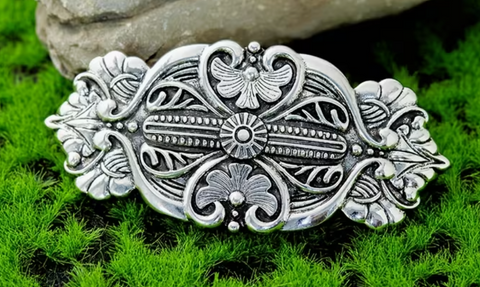 Silvery Floral Hair Clip