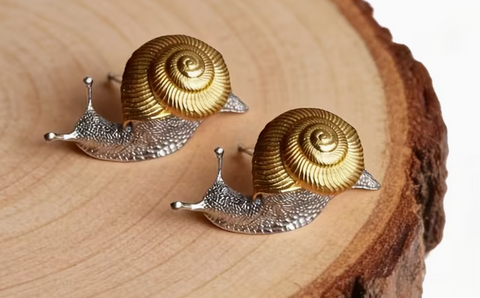 3D Snail Stud Earrings