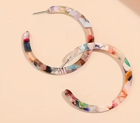 Mini Multi Coloured Acrylic Circle Hoops