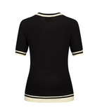 Black Space Astronaut Planet Vintage Knit T-Shirt