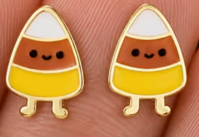 Candy Corn Halloween Stud Earrings